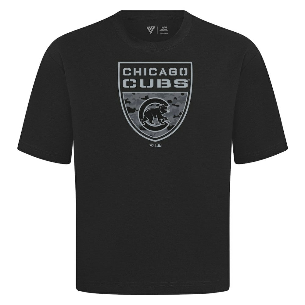 MLB Chicago Cubs Levelwear Oversized Luxe Signature Knit Buckler T-Shirt