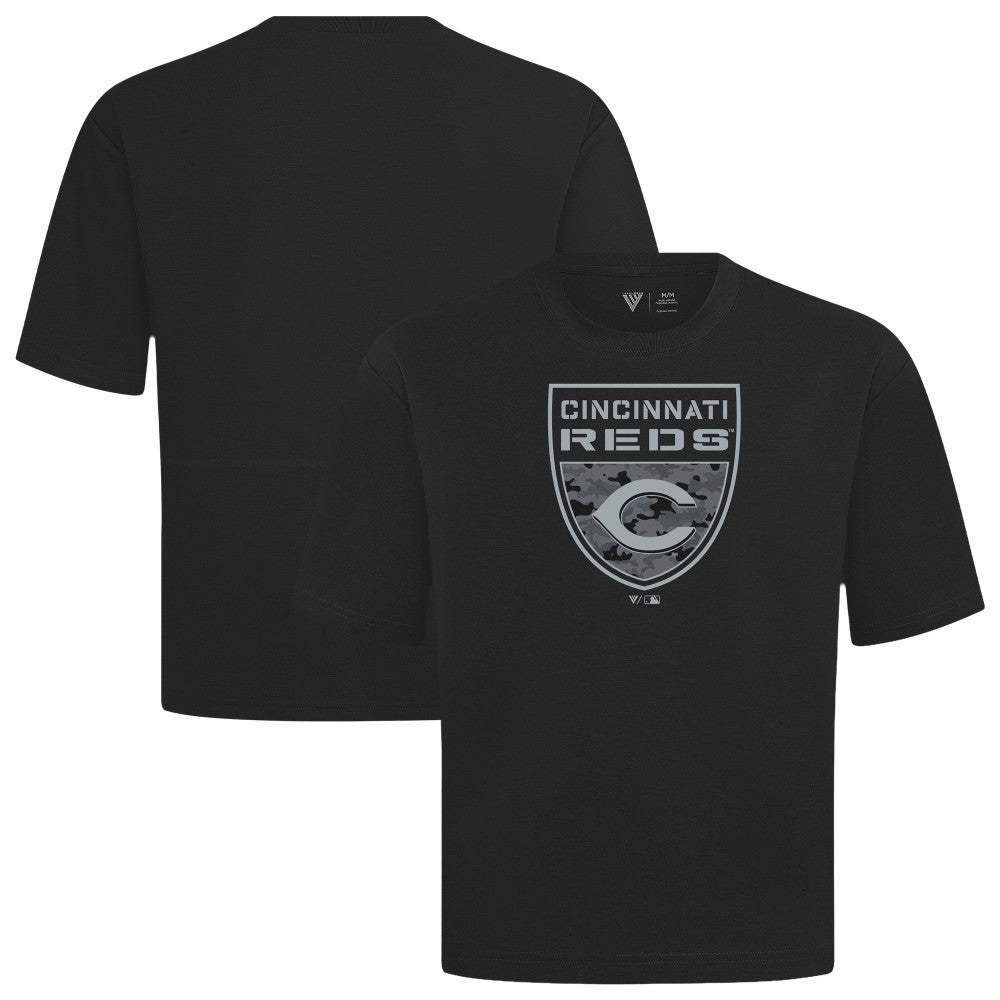 MLB Cincinnati Reds Levelwear Oversized Luxe Signature Knit Buckler T-Shirt