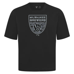 MLB Milwaukee Brewers Levelwear Oversized Luxe Signature Knit Buckler T-Shirt