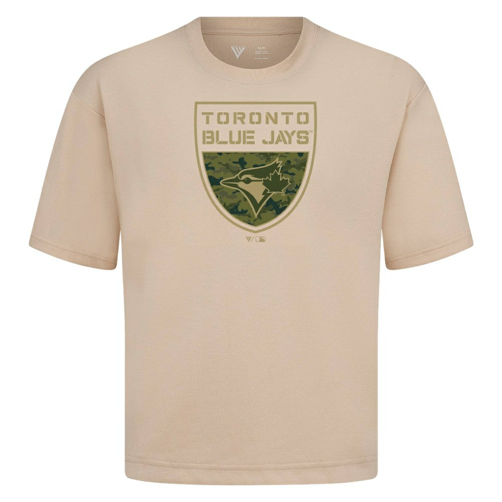MLB Toronto Blue Jays Levelwear Oversized Luxe Signature Knit Buckler T-Shirt