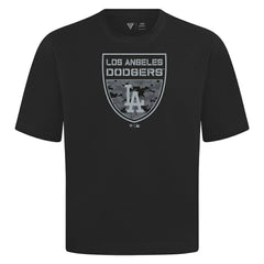 MLB Los Angeles Dodgers Levelwear Oversized Luxe Signature Knit Buckler T-Shirt