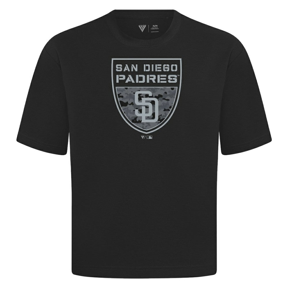 MLB San Diego Padres Levelwear Oversized Luxe Signature Knit Buckler T-Shirt