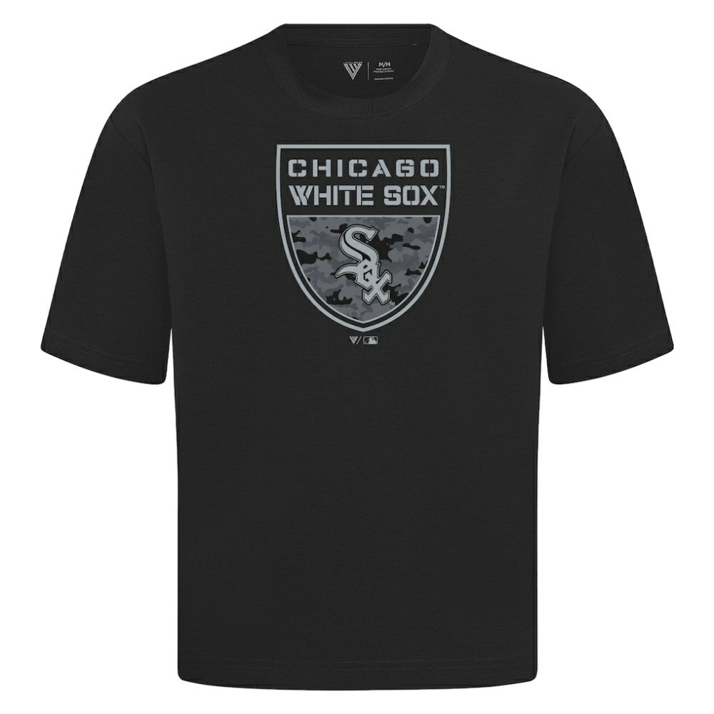MLB Chicago White Sox Levelwear Oversized Luxe Signature Knit Buckler T-Shirt