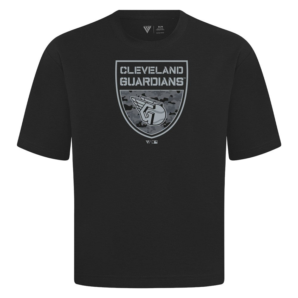 MLB Cleveland Guardians Levelwear Oversized Luxe Signature Knit Buckler T-Shirt