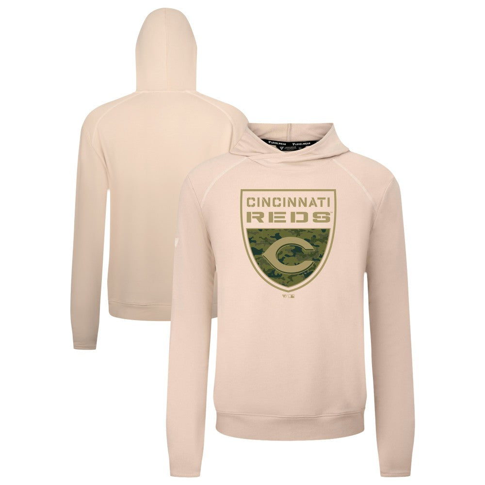 MLB Cincinnati Reds Levelwear Mandate Buckler Tri-Blend Pullover Hoodie