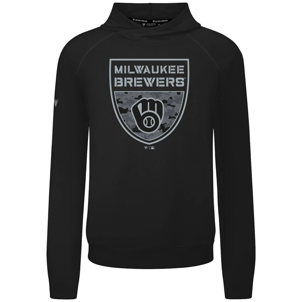 MLB Milwaukee Brewers Levelwear Mandate Buckler Tri-Blend Pullover Hoodie