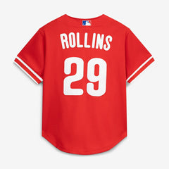 MLB Jimmy Rollins Philadelphia Phillies Mitchell & Ness Cooperstown Mesh Batting Practice Button-Up Jersey