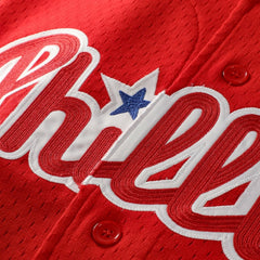 MLB Jimmy Rollins Philadelphia Phillies Mitchell & Ness Cooperstown Mesh Batting Practice Button-Up Jersey