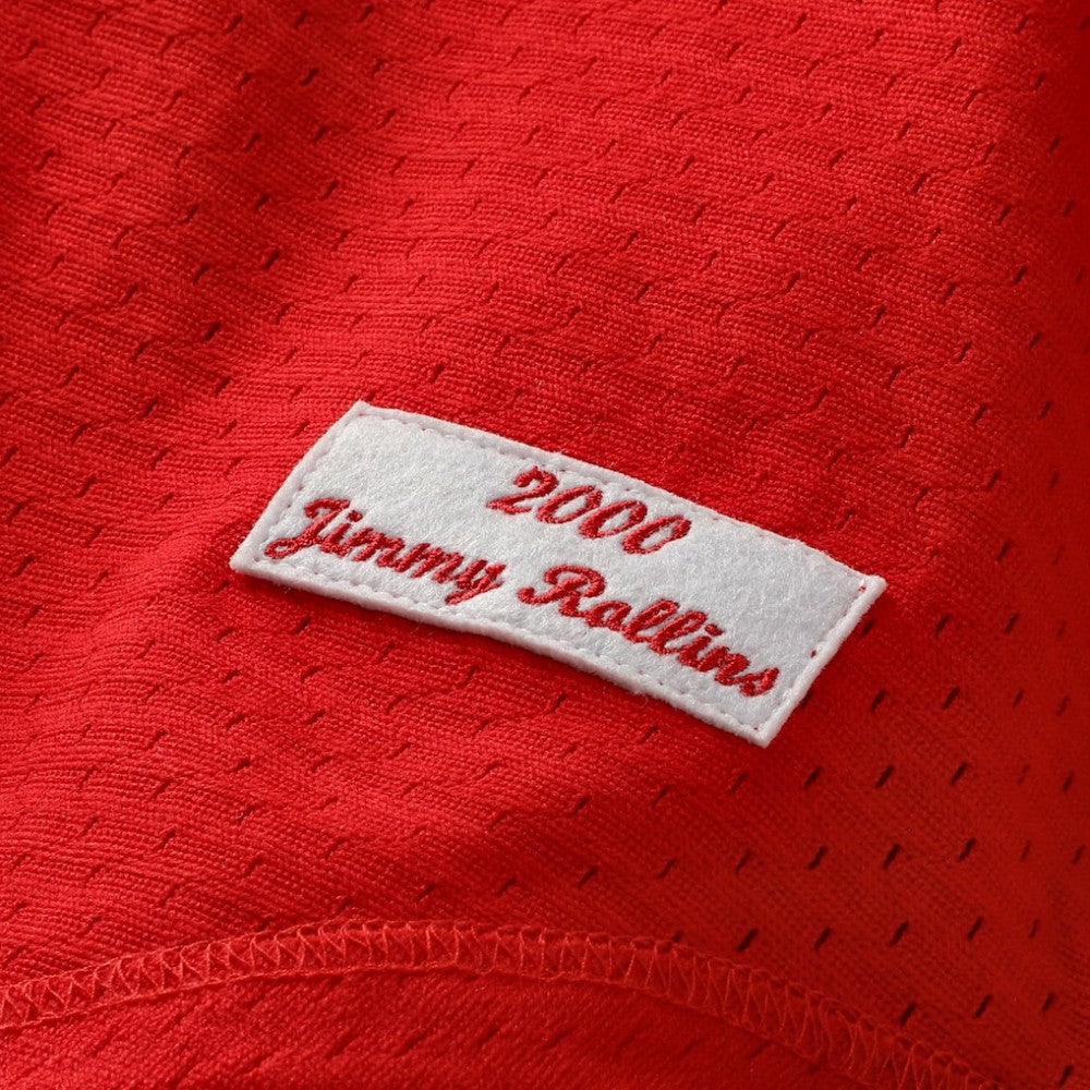 MLB Jimmy Rollins Philadelphia Phillies Mitchell & Ness Cooperstown Mesh Batting Practice Button-Up Jersey