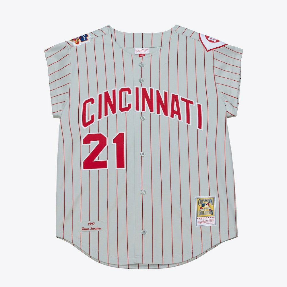 MLB Deion Sanders Cincinnati Reds Mitchell & Ness 1997 Authentic Jersey