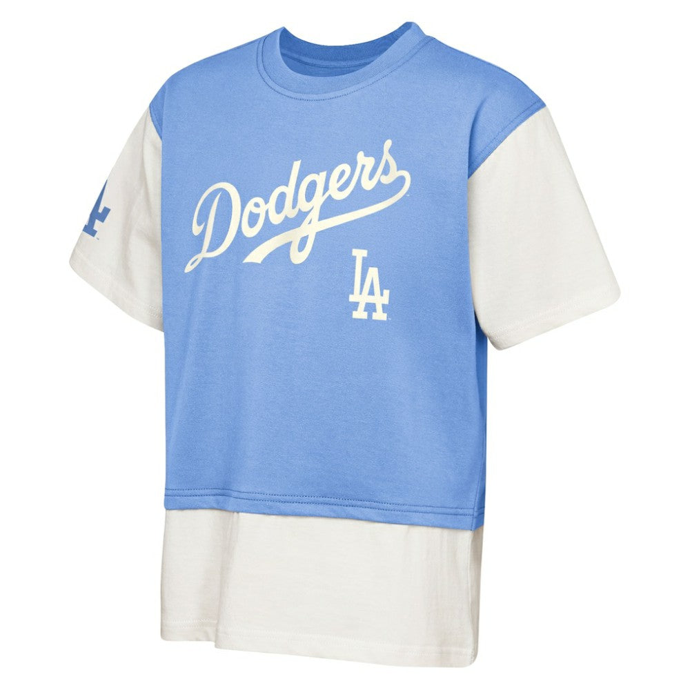 MLB Los Angeles Dodgers Outerstuff Youth Ultimate Pastels Premium Double Run T-Shirt