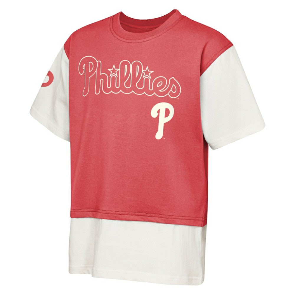 MLB Philadelphia Phillies Outerstuff Youth Ultimate Pastels Premium Double Run T-Shirt