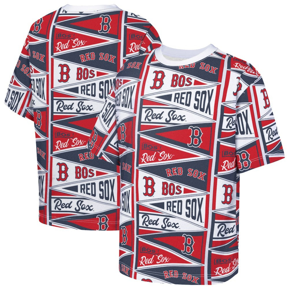 MLB Boston Red Sox Outerstuff Youth All-Over Pennant T-Shirt