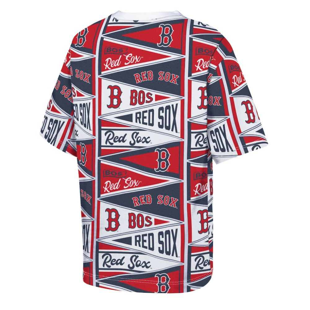 MLB Boston Red Sox Outerstuff Youth All-Over Pennant T-Shirt