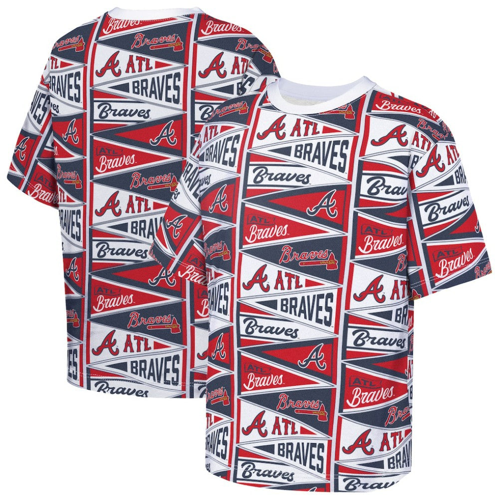 MLB Atlanta Braves Outerstuff Youth All-Over Pennant T-Shirt