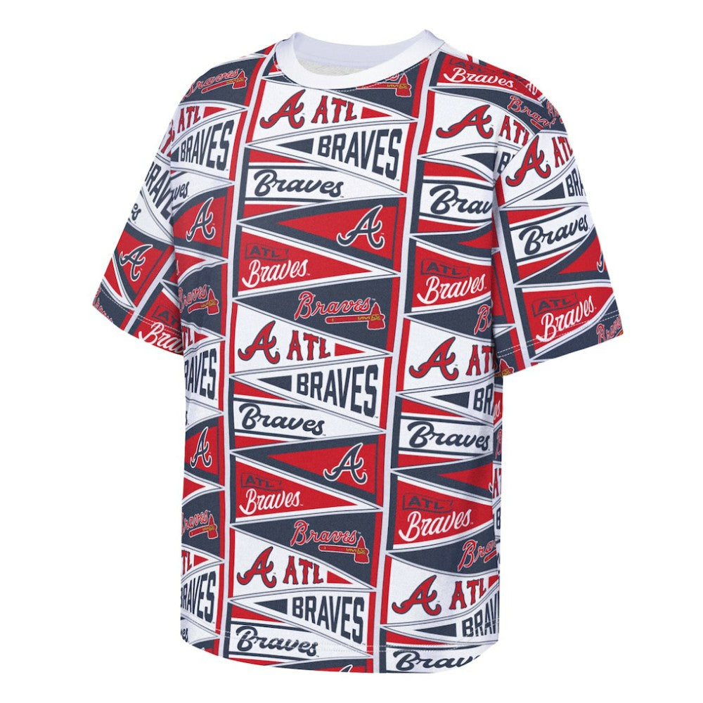 MLB Atlanta Braves Outerstuff Youth All-Over Pennant T-Shirt