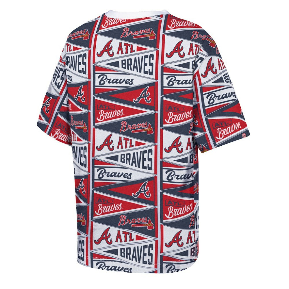 MLB Atlanta Braves Outerstuff Youth All-Over Pennant T-Shirt