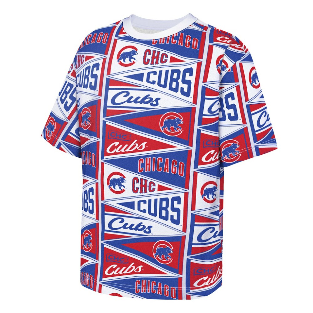 MLB Chicago Cubs Outerstuff Youth All-Over Pennant T-Shirt