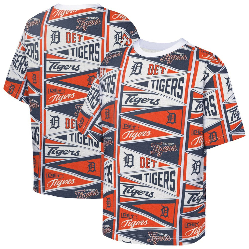 MLB Detroit Tigers Outerstuff Youth All-Over Pennant T-Shirt