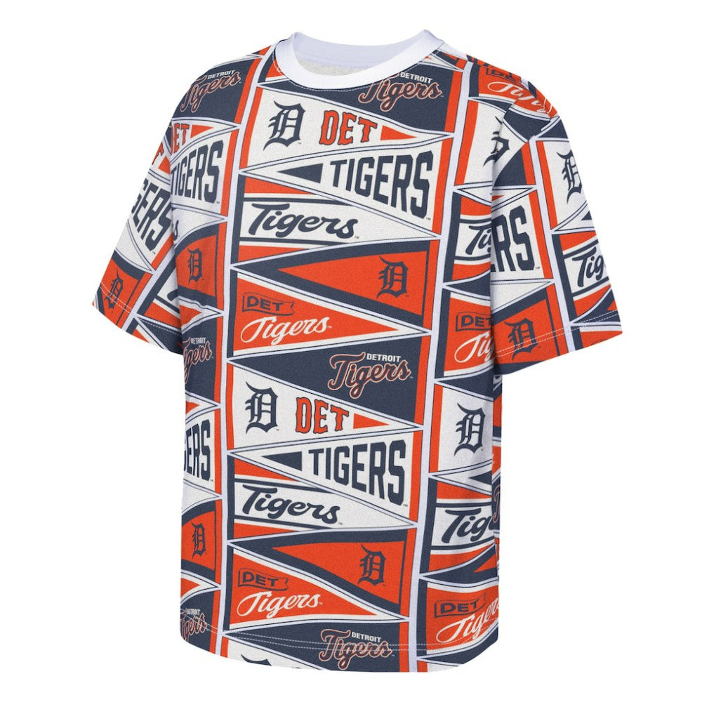 MLB Detroit Tigers Outerstuff Youth All-Over Pennant T-Shirt
