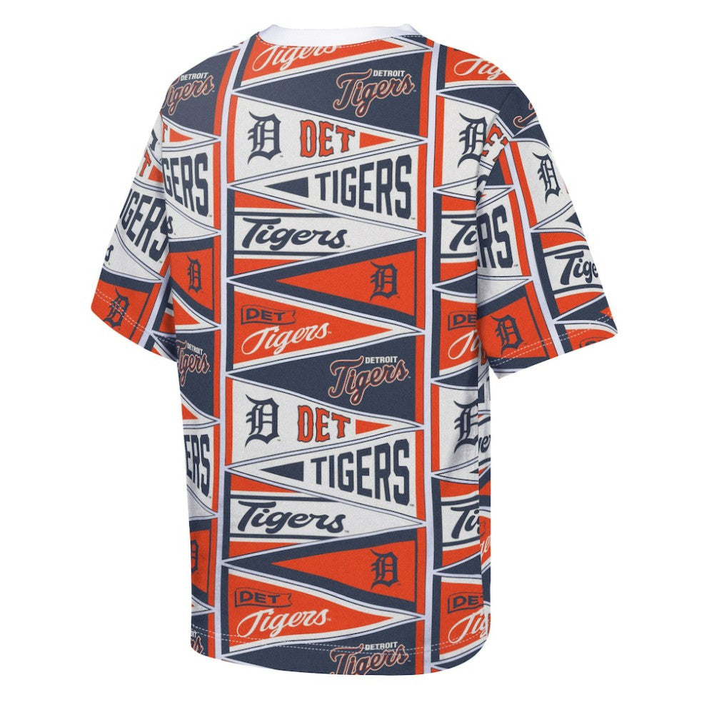 MLB Detroit Tigers Outerstuff Youth All-Over Pennant T-Shirt