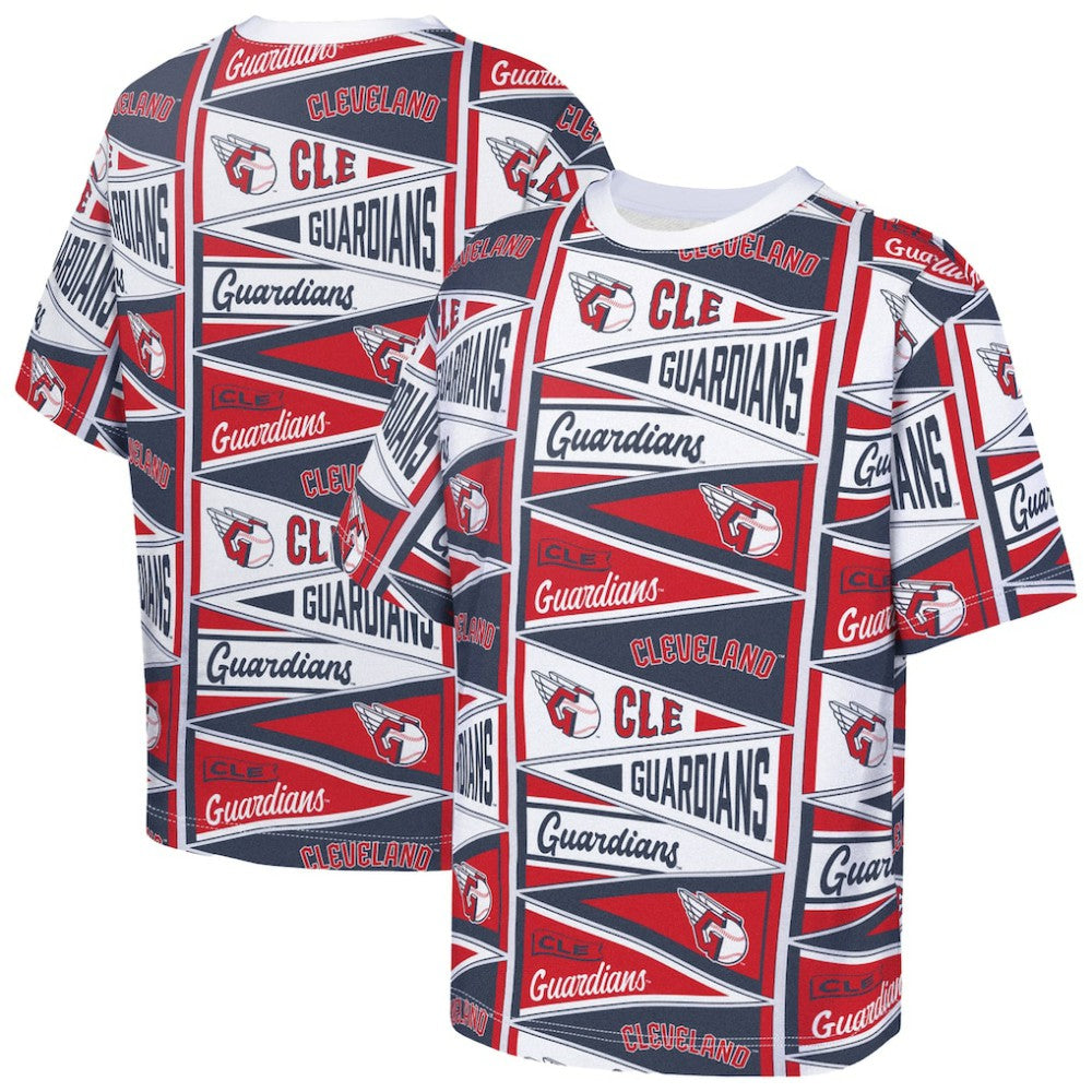 MLB Cleveland Guardians Outerstuff Youth All-Over Pennant T-Shirt