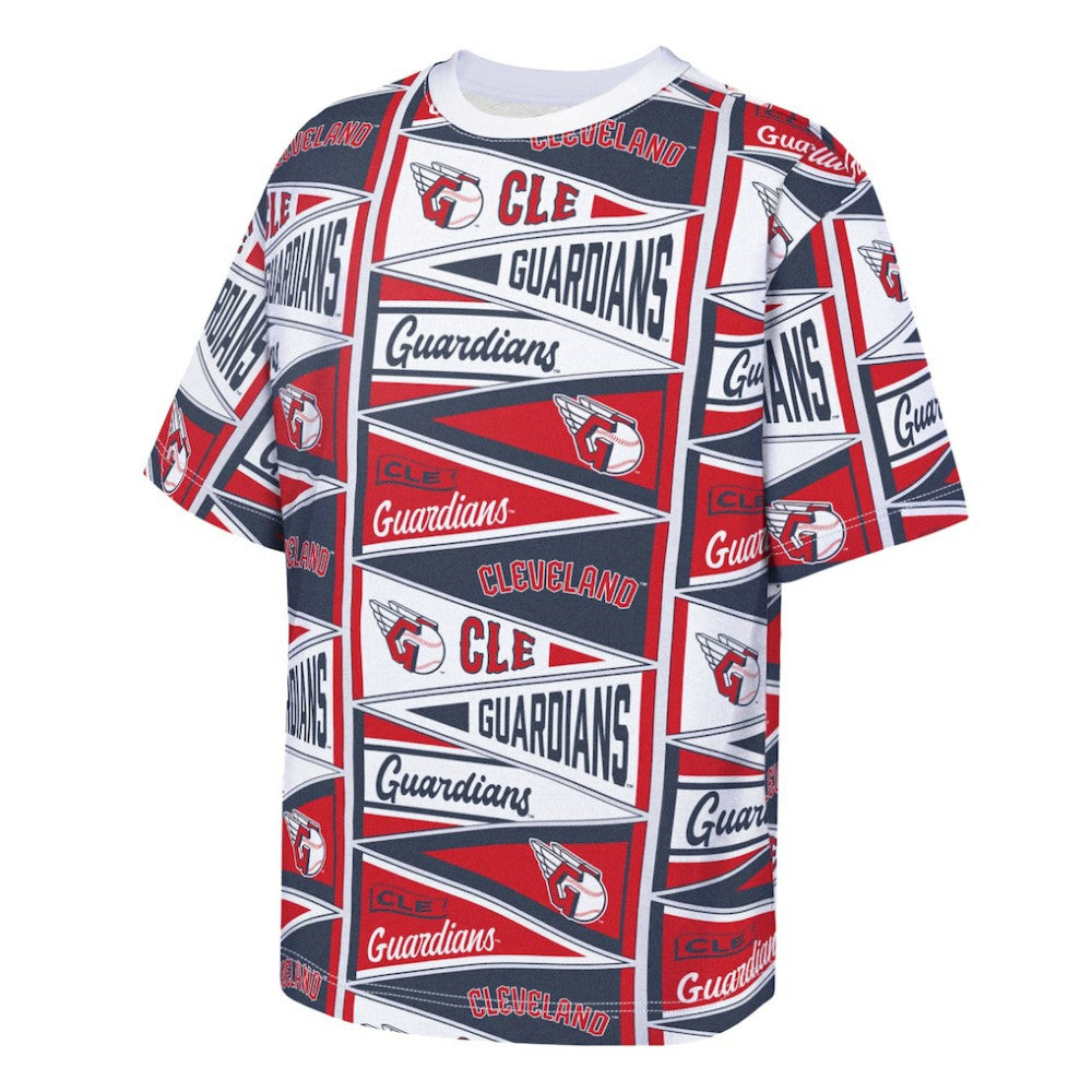 MLB Cleveland Guardians Outerstuff Youth All-Over Pennant T-Shirt