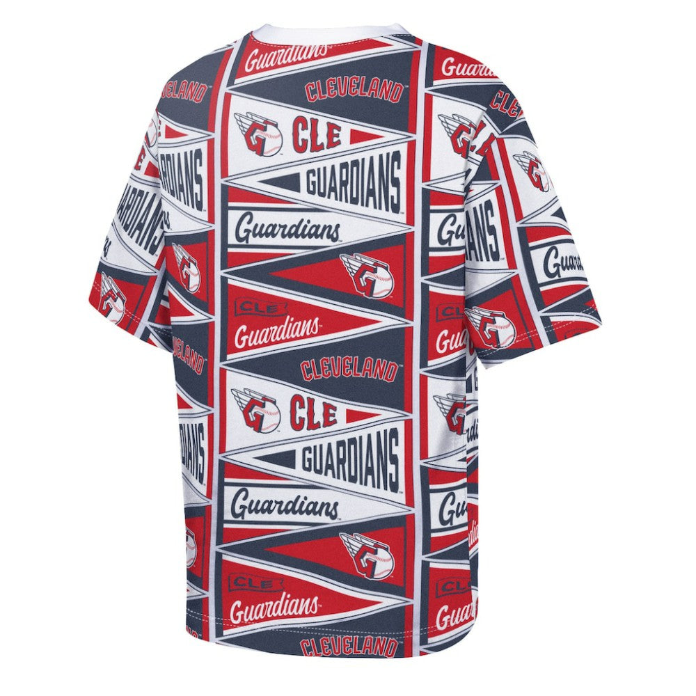 MLB Cleveland Guardians Outerstuff Youth All-Over Pennant T-Shirt