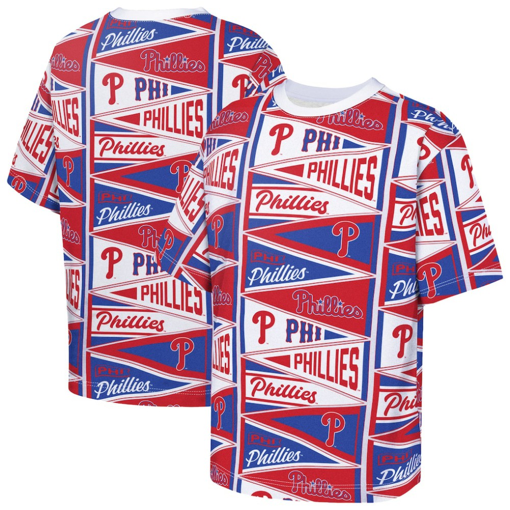 MLB Philadelphia Phillies Outerstuff Youth All-Over Pennant T-Shirt