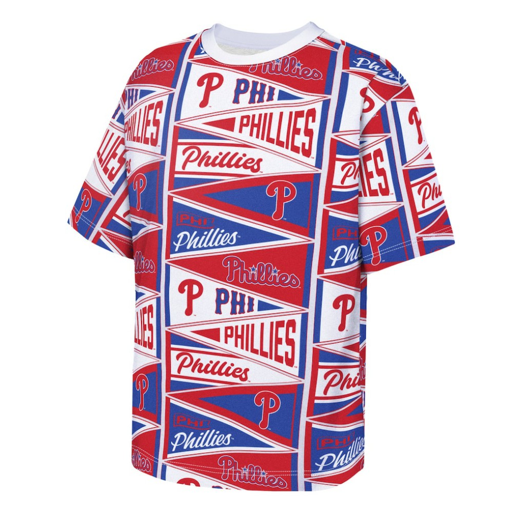 MLB Philadelphia Phillies Outerstuff Youth All-Over Pennant T-Shirt