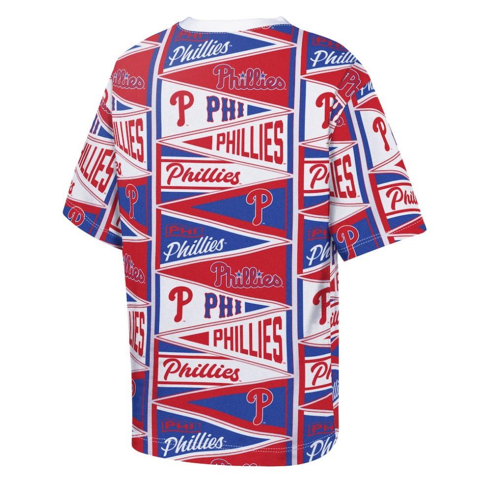 MLB Philadelphia Phillies Outerstuff Youth All-Over Pennant T-Shirt