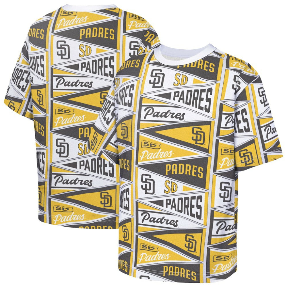 MLB San Diego Padres Outerstuff Youth All-Over Pennant T-Shirt