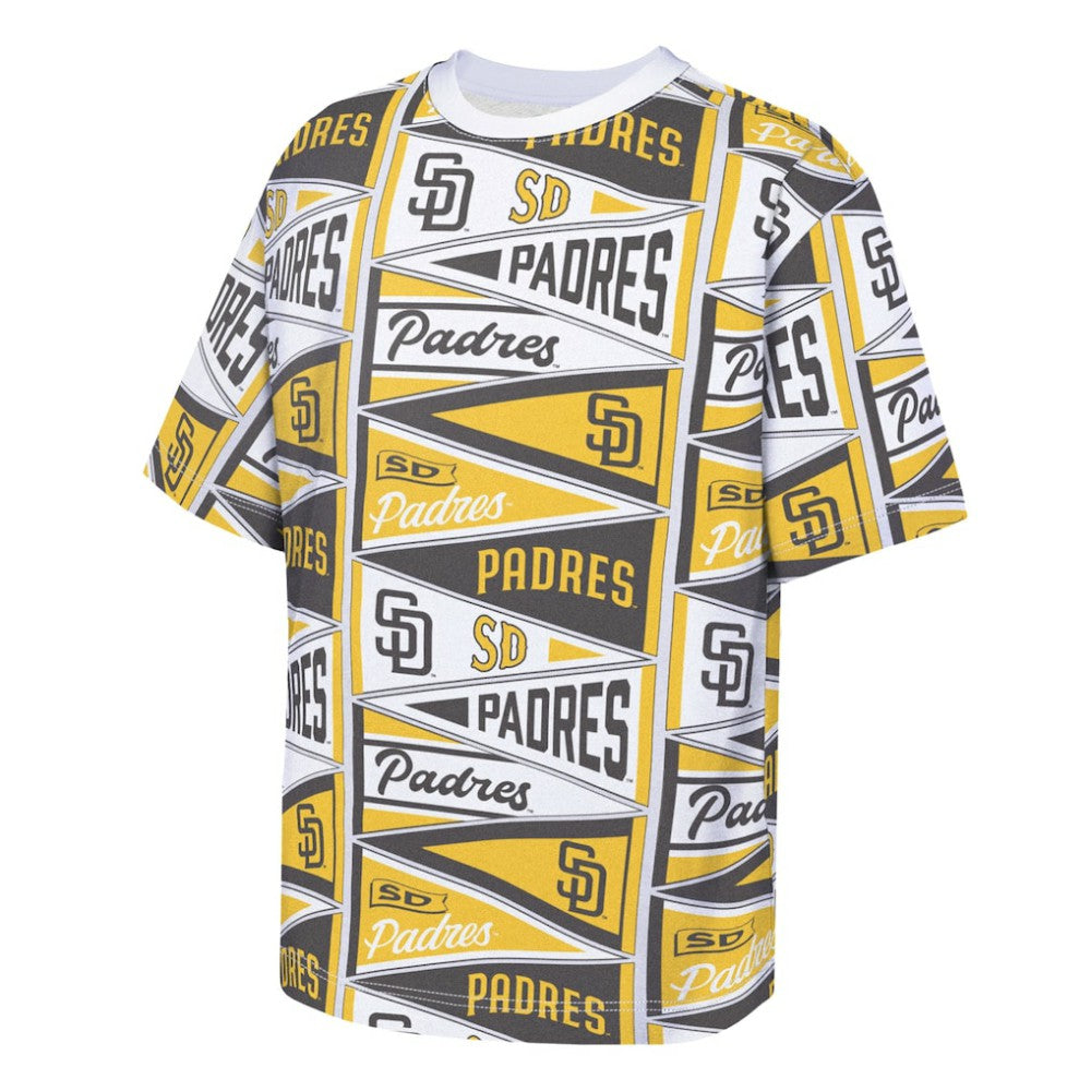 MLB San Diego Padres Outerstuff Youth All-Over Pennant T-Shirt