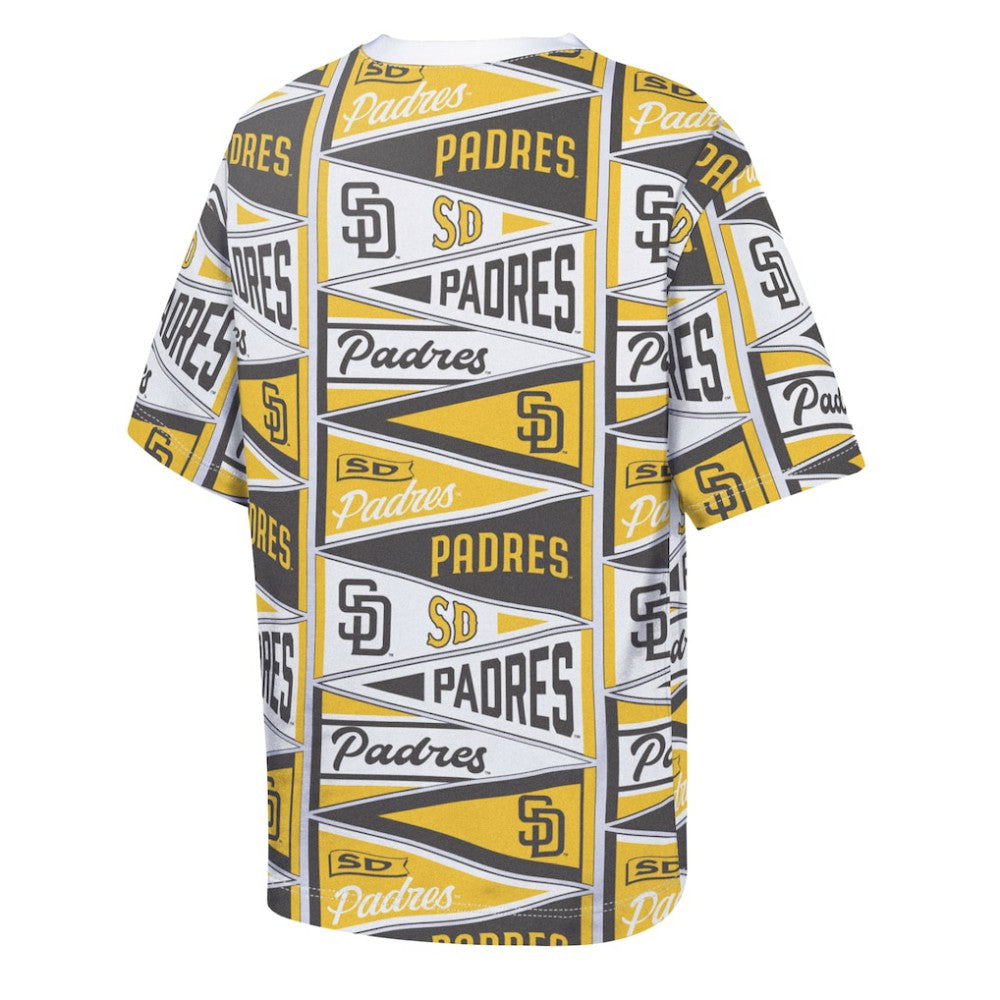 MLB San Diego Padres Outerstuff Youth All-Over Pennant T-Shirt