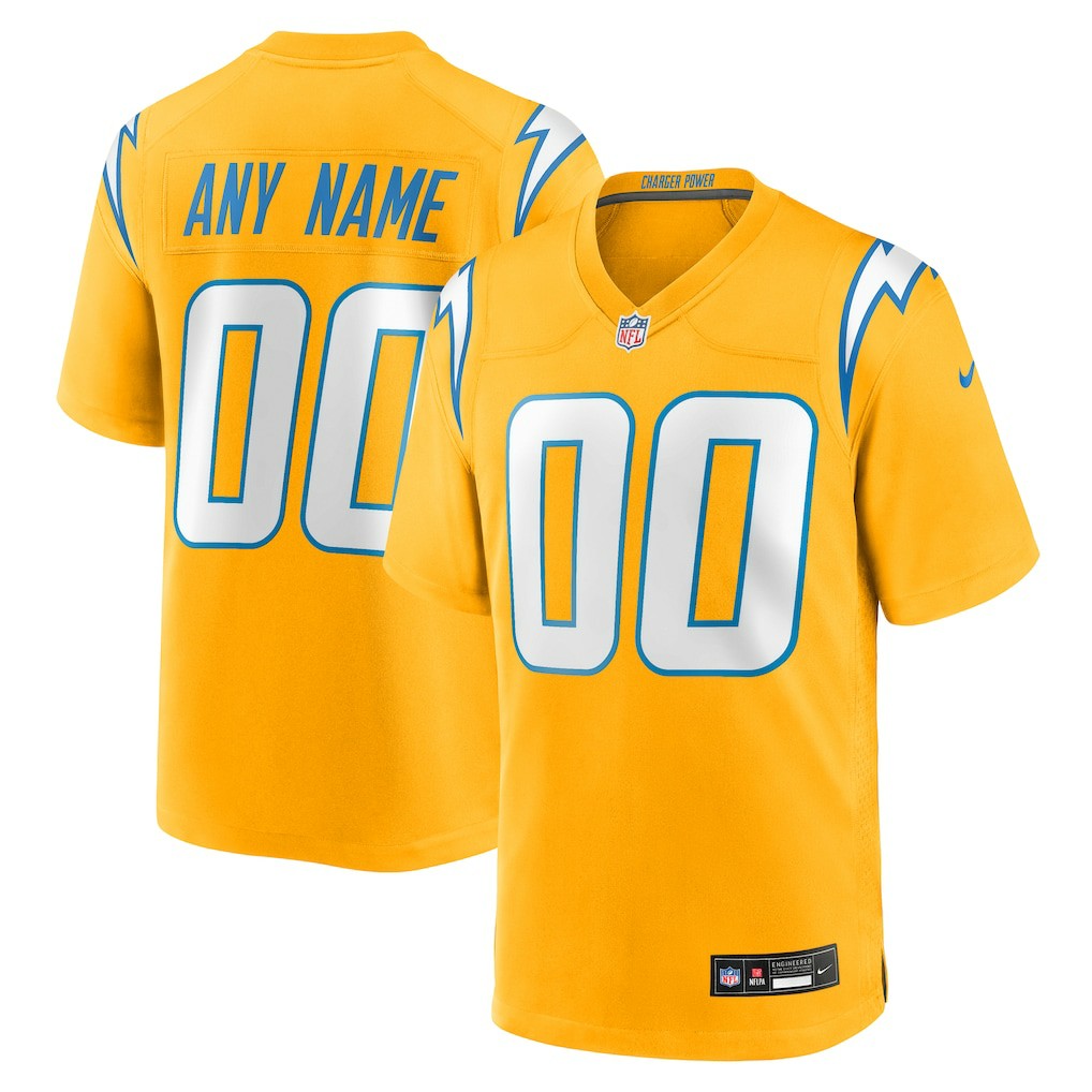 Alternate Charger Power Game Custom Jersey - Los Angeles Chargers