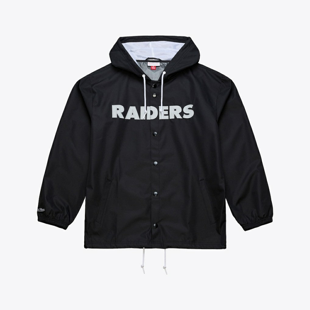 Coaches Full-Snap Hooded Windbreaker Jacket - Las Vegas Raiders