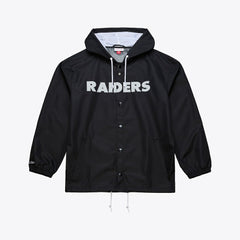 Coaches Full-Snap Hooded Windbreaker Jacket - Las Vegas Raiders