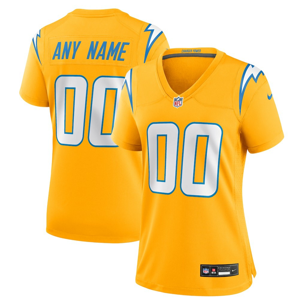 Women's Alternate Charger Power Game Custom Jersey - Los Angeles Chargers