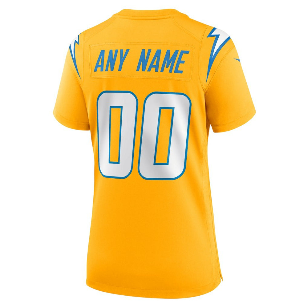 Women's Alternate Charger Power Game Custom Jersey - Los Angeles Chargers