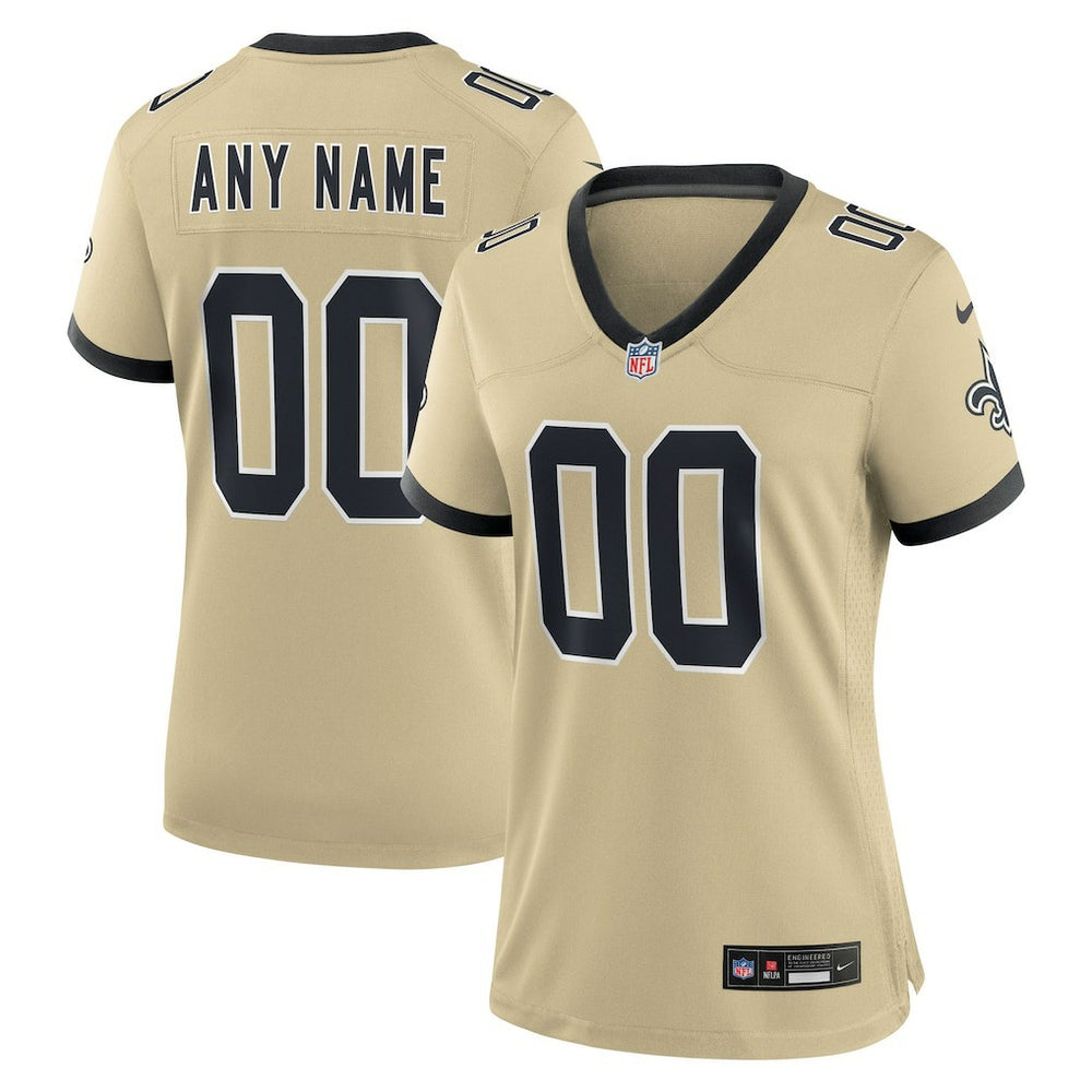 Women's Gameday Golds Alternate Custom Game Jersey - New Orleans Saints