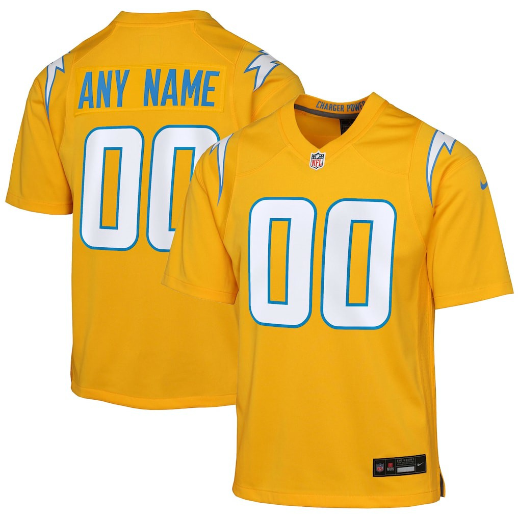 Youth Alternate Charger Power Game Custom Jersey - Los Angeles Chargers