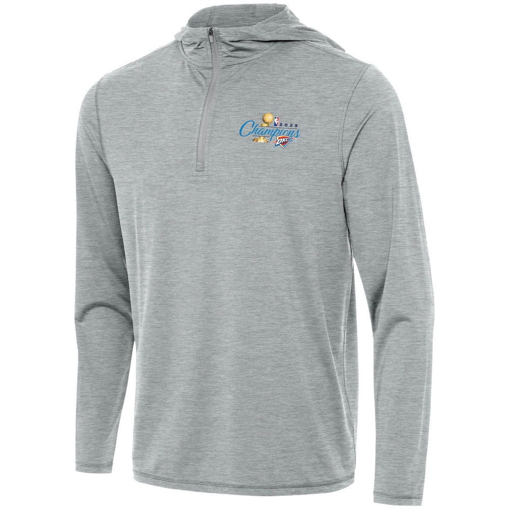 NBA Oklahoma City Thunder Antigua 2025 NBA Finals Champions Tidy Quarter-Zip Hoodie