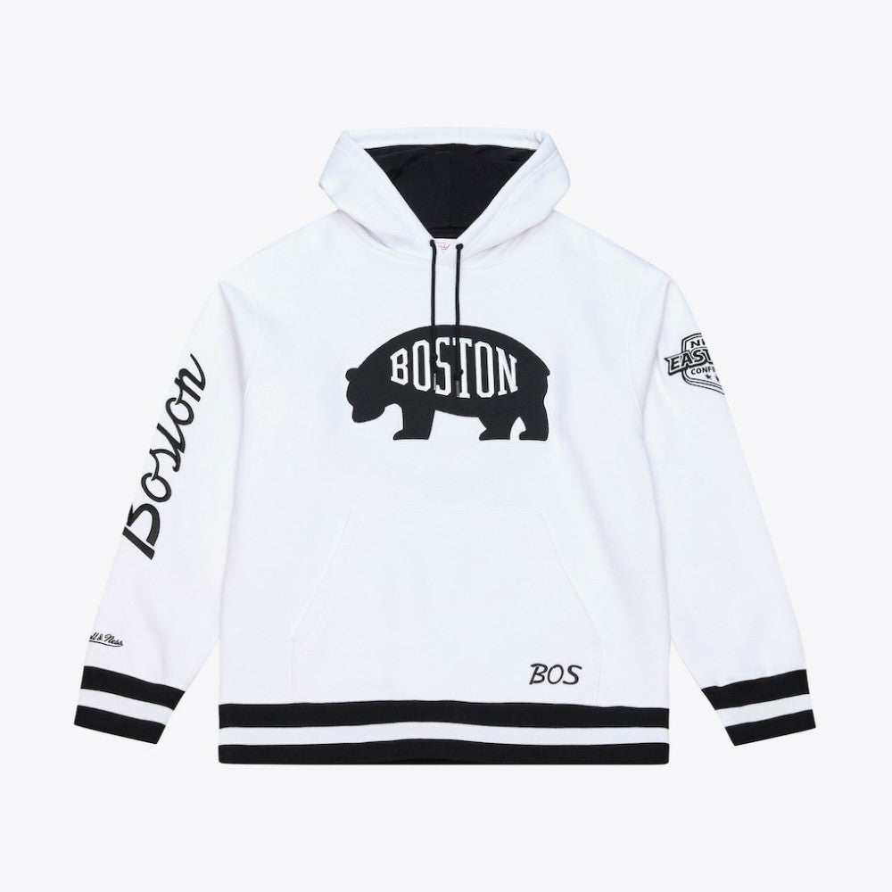 NHL White Boston Bruins Mitchell & Ness Arctic Fleece Hoodie