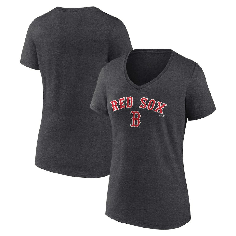 MLB Boston Red Sox Women's Team Lockup V-Neck T-Shirt