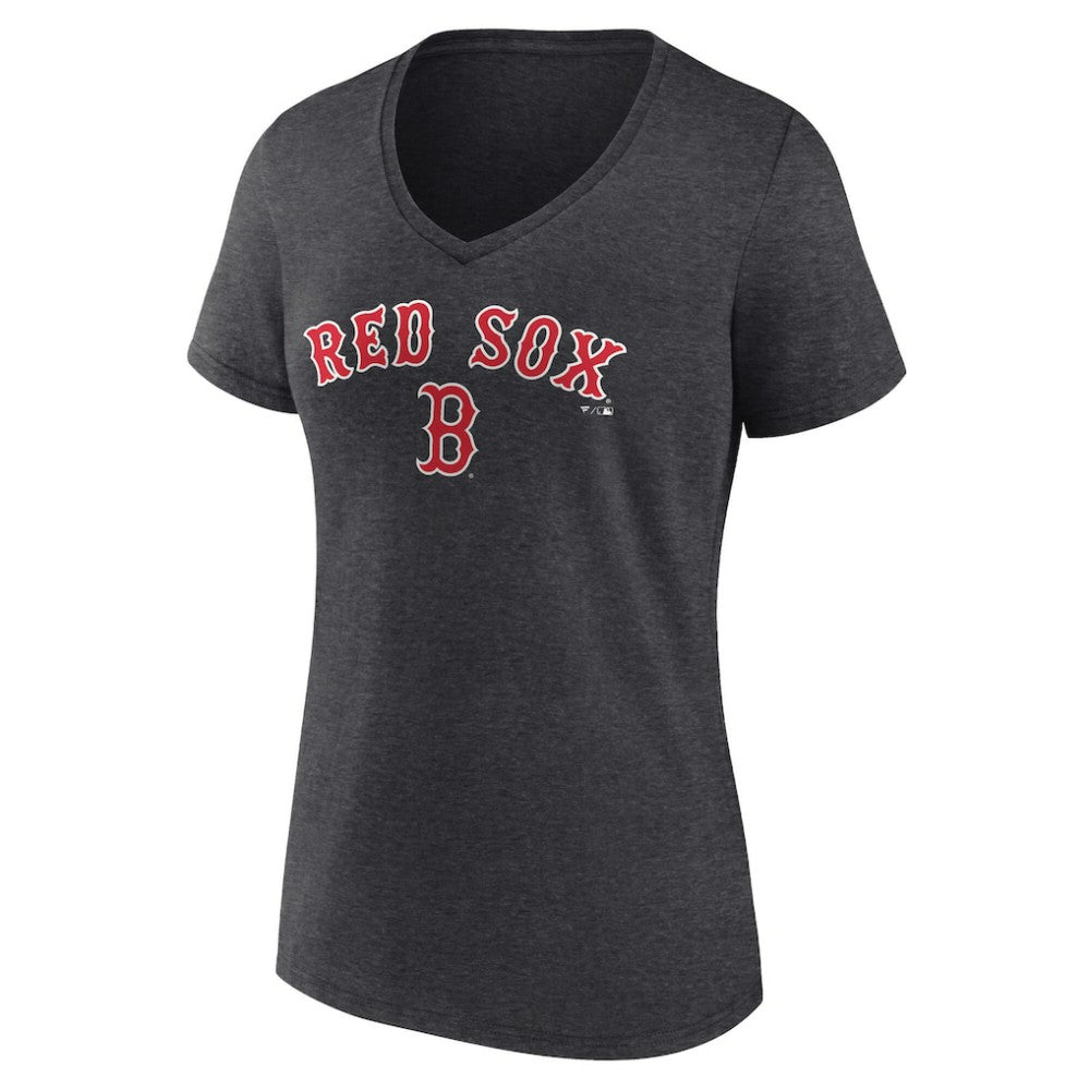 MLB Boston Red Sox Women's Team Lockup V-Neck T-Shirt