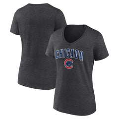 MLB Chicago Cubs Women's Team Lockup V-Neck T-Shirt