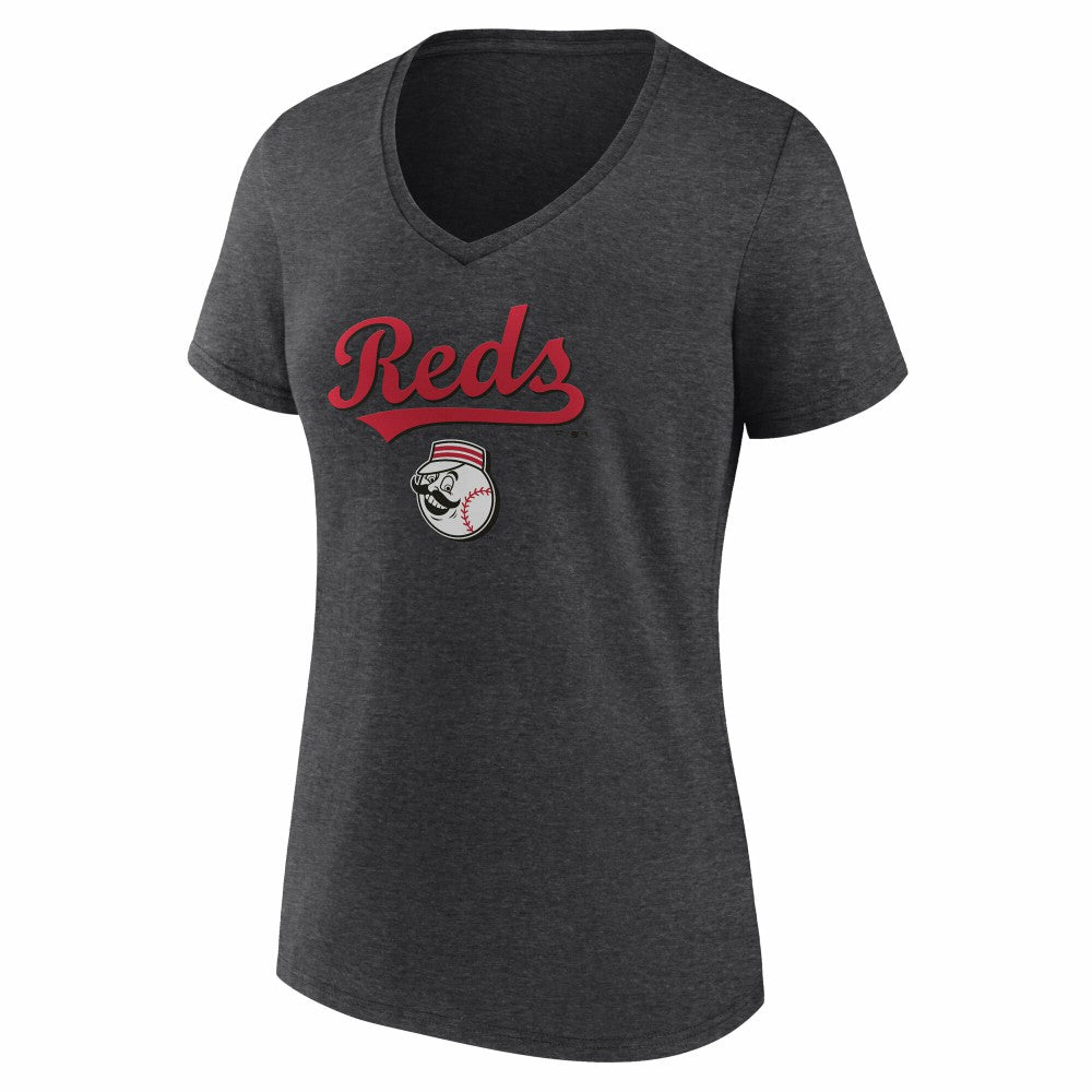 MLB Cincinnati Reds Women's Team Lockup V-Neck T-Shirt