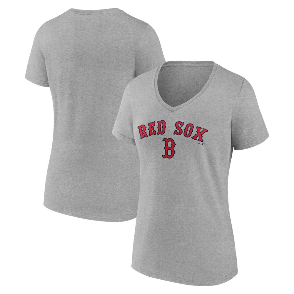 MLB Boston Red Sox Women's Team Lockup V-Neck T-Shirt