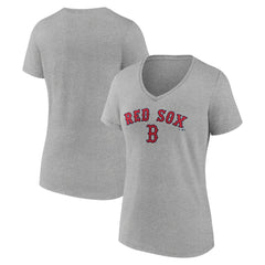 MLB Boston Red Sox Women's Team Lockup V-Neck T-Shirt