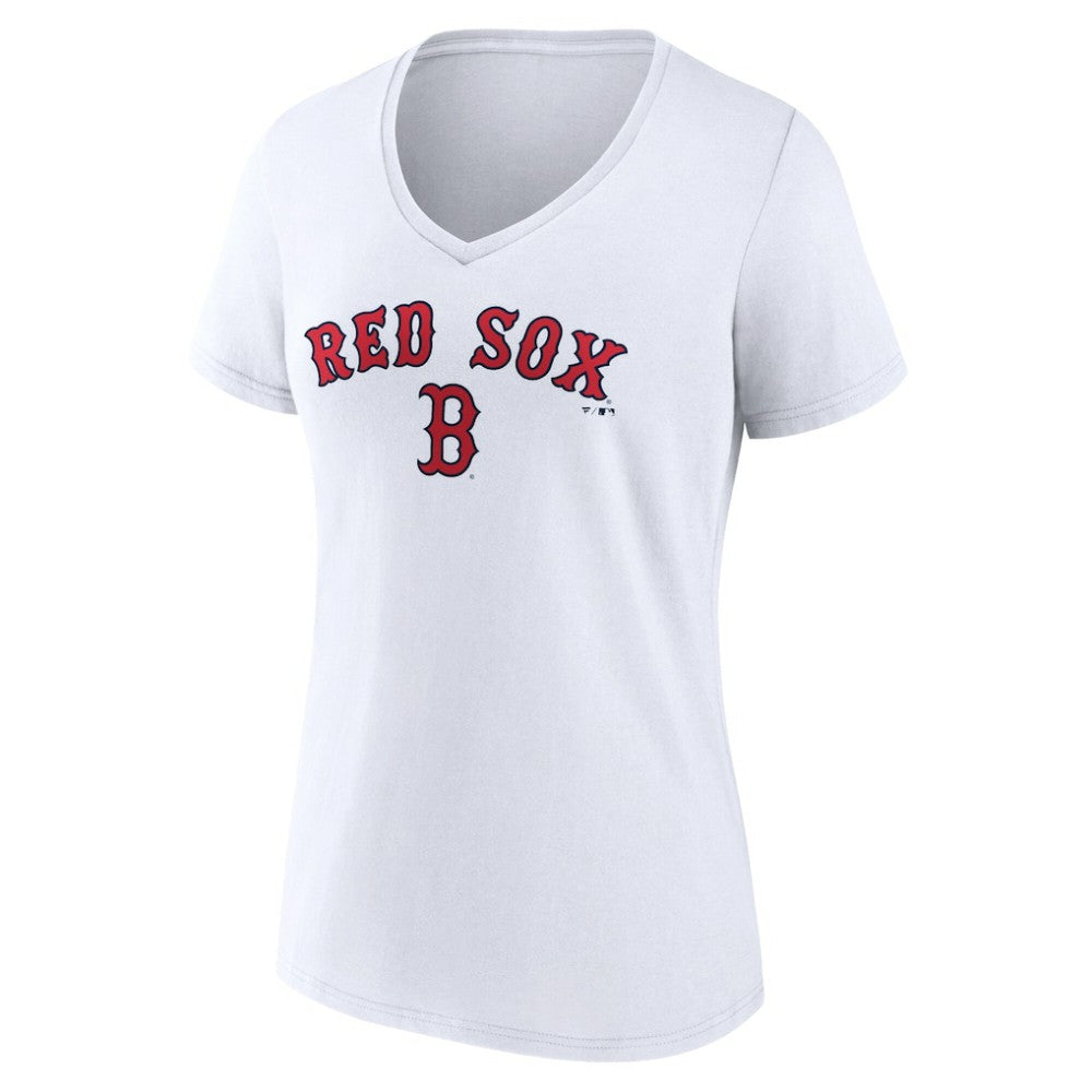 MLB Boston Red Sox Women's Team Lockup V-Neck T-Shirt
